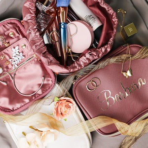 Lederbeutel, Lederbeutel, Innenseide, Weihnachten, Urlaub Geschenk, Reisetasche, Schmuckrolle, Schmuckschatulle, Hochzeit, Halter, Geschenktasche