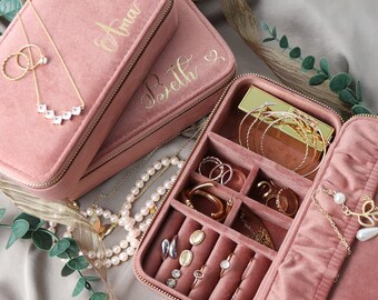 Velvet Interior Jewelry Box, Italian Velvet Custom Jewelry Case, Christmas & Holiday Gift, Portable Box, Wedding Gift, Accessories Storage