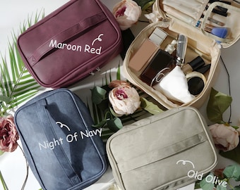 Bolsa de maquillaje personalizada, bolsa de cosméticos, bolsa de maquillaje, regalo de propuesta de dama de honor, regalo de despedida de soltera, bolsa de cuero, regalo festivo, bolsa de viaje
