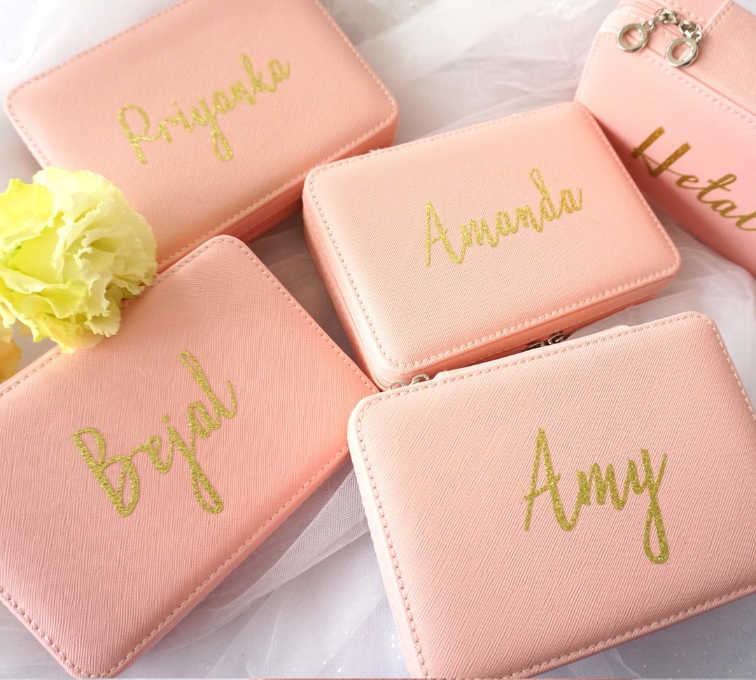 Personalized Travel Jewelry Case Perfect Bridesmaid Gifts Etsy