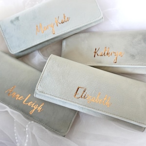 High quality Italian Velvet, Custom Suede Jewelry Roll, Christmas & Holiday Gift, Jewelry Holder, Personalized Gifts Wedding, Bridesmaid