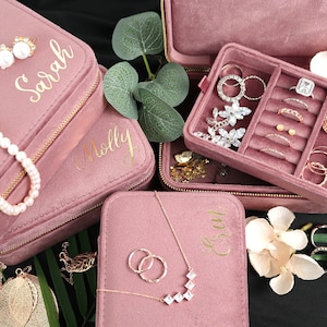 Two-Tier Box, High Quality Italian Velvet Custom Jewelry Box, Christmas & Holiday Gift, Jewelry Organizer, Velvet Storage Case, Gift For Her