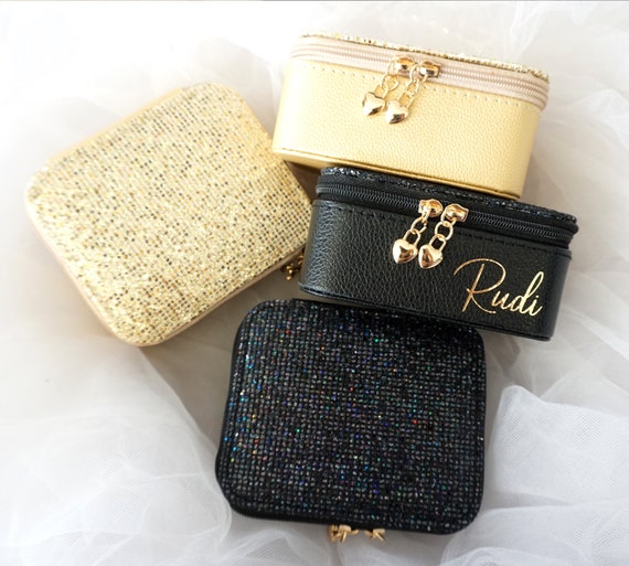 Regalo Per Sorella O Amica CASEGRACE Portagioie Da Viaggio In Velluto Felpato, Piccolo Portagioie Compatto Pelle PU