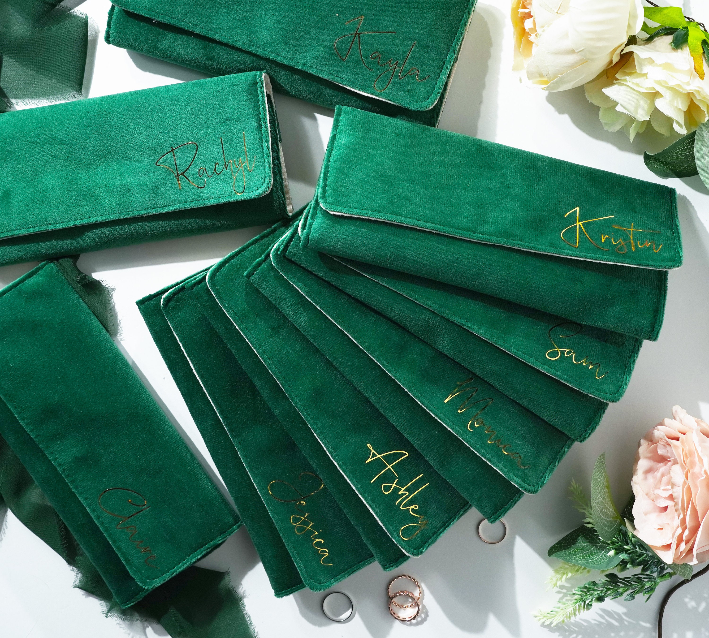Suede Jewelry Roll, Italian Velvet, Custom Monogram, Christmas & Holiday Gift, Jewelry Holder, Personalized Gifts Wedding, Bridesmaid Gift