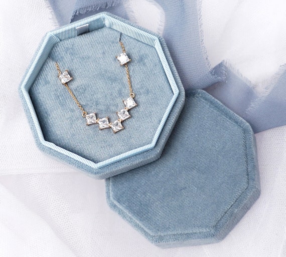 Personalized Jewelry Box, Christmas Holiday Gift, Gold Leaf Pendant  Necklace And Earring Sets, Wedding, Bridesmaid Case, Birthday Present