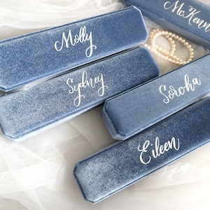 Personalized Velvet Jewelry Box, Bracelet Case, Perfect Christmas & Holiday Gift For Her, Long Chain/Necklace Storage, Wedding, Birthday