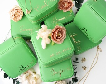 Personalized Jewelry Medium Size Jewelry Boxes, Christmas & Holiday Gift, Travel Jewelry Box, Zipper Jewelry Box, Personalized Jewelry Case
