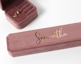 Personalized Velvet Ring Box| Necklace box| Custom Wedding Ring Box | Bracelet Box| Earring Box| Watch Box| Gift Box| Jewelry Storage Box