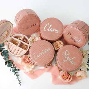 Luxus Vegan Krokodilleder Schmuckschatulle | Benutzerdefinierte Reise Schmuckschatulle | Brautjungfer Geschenke | Organizer Box Ring Aufbewahrung | Personalisierte Geschenke