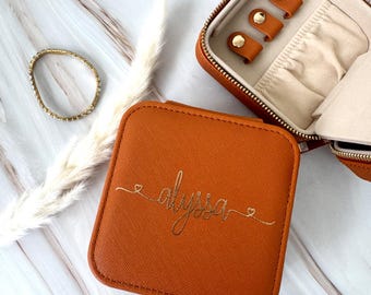 Joyeros medianos personalizados, regalo de Navidad y festivos, joyero de viaje, joyero con cremallera, estuche personalizado para joyas.