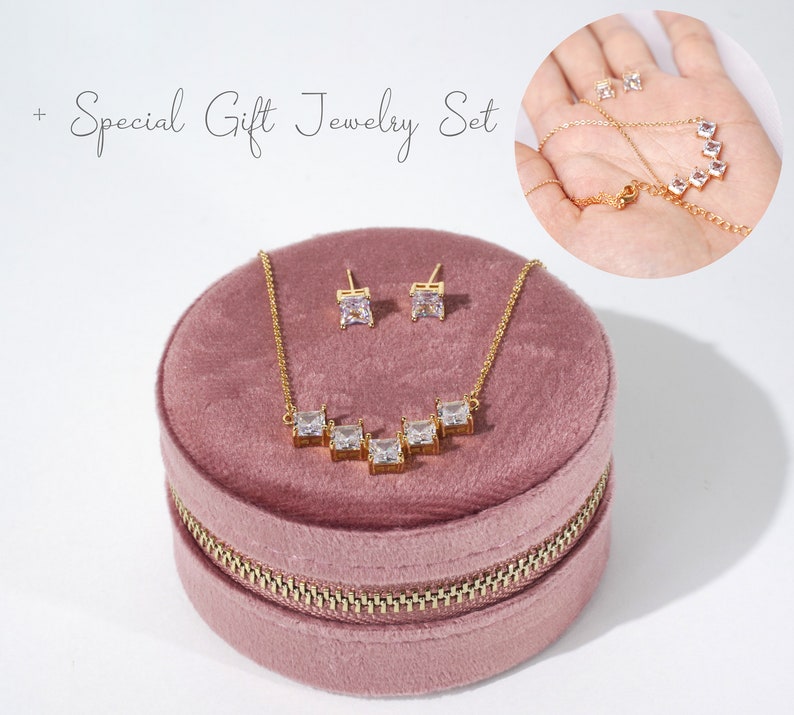 Mini, Round Jewelry Case, Quality Italian Velvet Travel Jewelry Box, Perfect Christmas & Holiday Gift, Earring, Necklace, Bracelet, Ring Box image 10