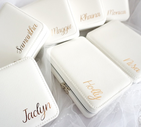 Personalized Travel Jewelry Case Perfect Bridesmaid Gifts, Christmas & Holiday Gift, Bridesmaids Party, Jewelry Storage, Custom Gift