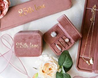Personalized Velvet Ring Box| Necklace box| Custom Wedding Ring Box | Bracelet Box| Earring Box| Watch Box| Gift Box| Jewelry Storage Box
