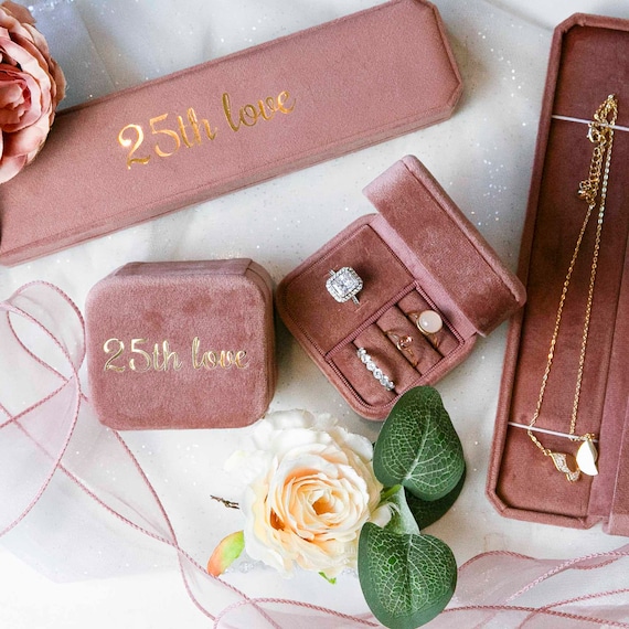 Personalized Velvet Ring Box| Necklace box| Custom Wedding Ring Box | Bracelet Box| Earring Box| Watch Box| Gift Box| Jewelry Storage Box