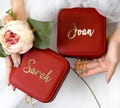 Custom Jewelry Box, Personalized Jewelry Box, Leather Travel Jewelry Box, Bridesmaid Gifts, Gift for Her, Organizer box ring Storage