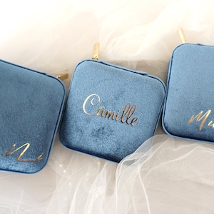 Italienische Samt personalisierte Schmuckschatulle, Innenseite Wildleder, Weihnachten & Feiertagsgeschenk, Monogramm Zubehör Lagerung, Brautjungfer Geschenkvorschlag