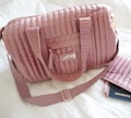 Personalized Velvet Duffle Bag with Small Pouch, Custom Name Duffel Bag, Carry-On Bag, Small Gym Bag, Weekender Overnight for Women & Girls