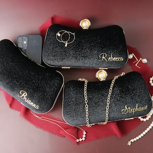 Doppelriemen-Clutch, Cabrio-Umhängetasche, Weihnachten & Feiertage, abnehmbare vergoldete Ketten-Abend-Clutch, Hochzeit, Abschlussballnacht