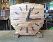 Solid Oak mid century style mantel clock