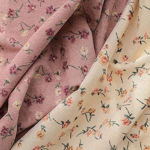 A Rose | 21Wale Corduroy Fabric by the yard 2 colors Polyester Corduroy Soft Vintage Flower Upholstery Fabric made in Korea 145cm 57" wide