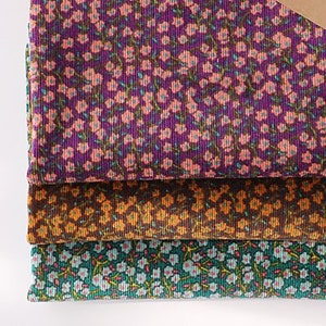 Small Dot Flowers | 21Wale Corduroy Fabric by the yard 3 colors Polyester Vintage Floral Upholstery Fabric Chair Korean Fabric 145cm 57"wide