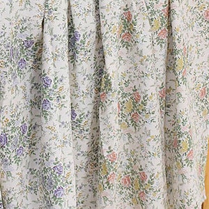Bianca | Floral Cotton by the yard, 2 colors, made in Korea, Rustic Rose, Vintage Flower Fabric, Home Textiles, Apparel, 148cm 58"wide