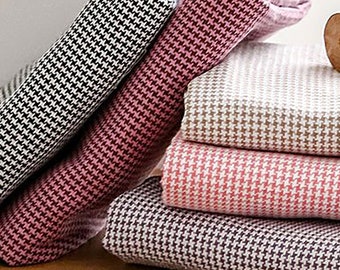 Robins | Mini Houndstooth Fabric by the yard 10colors Yarn Dyed Poly Rayon made in Korea Soft Wide Fabric Small Houndstooth Cotton 150cm 59"