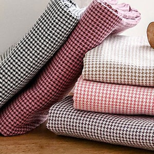 Robins Mini Houndstooth Fabric by the yard 10colors Yarn Dyed Poly Rayon made in Korea Soft Wide Fabric Small Houndstooth Cotton 150cm 59 zdjęcie 1