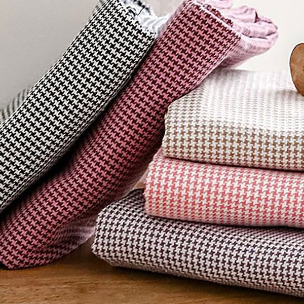 Robins | Mini Houndstooth Fabric by the yard 10colors Yarn Dyed Poly Rayon made in Korea Soft Wide Fabric Small Houndstooth Cotton 150cm 59"