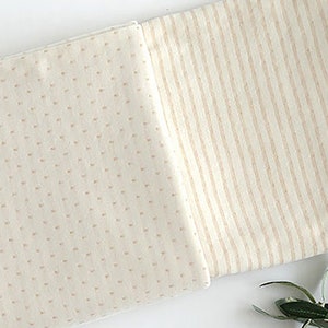 Baby Beige | Organic Cotton Knit by the yard Double Faced Stretchy Cotton Jersey made in Korea Soft Baby Bedding Clothes 150cm 59" wide