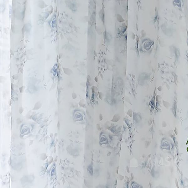 Rose cynique, tissu en mousseline de soie à fleurs par mètre, fabriqué en Corée, polyester bleu rose robe jupe chemisier voilage 150 cm 59" de large