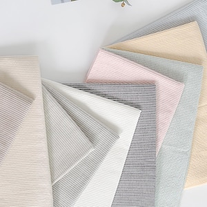 Mella Stripes | Yarn Dyed Cotton by the yard, 10 colors, Pastel Melange, made in Korea, Pajama, Bedding, Home Textiles, 150cm 59&quot;wide