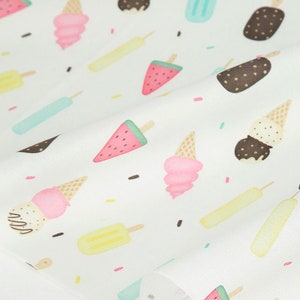 Sweet Ice Cream Cotton by the Yard Made in Korea Digital Print Plain ...