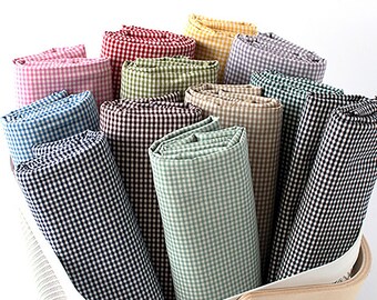 2mm Retro Gingham Check - Cotton by the yard 12 colors made in Korea Yarn Dyed Cotton 110cm wide