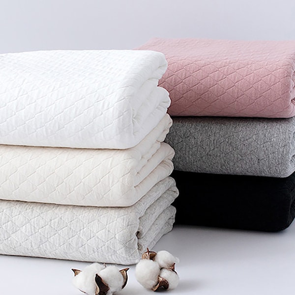 Cloud | Quilted Cotton Knit by the yard 6 colors made in Korea Cotton Knit Baby Bedding Winter wide Cotton Knit Home Textiles 145cm 57" wide