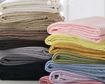 Cream | Crinkle Gauze 16 colors Triple Gauze Fabric by the yard Baby Swaddle Blanket Cotton Muslin Summer Fabric Made in Korea 150cm 59"wide