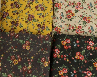 Winter Flower 20s Brushed Cotton Rayon Fabric by the yard 4 colors made in Korea 147cm