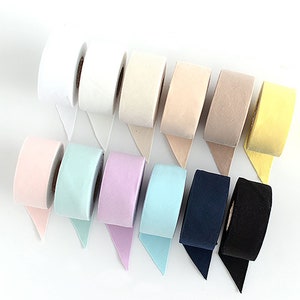 Solid Simple | 40s  Cotton Knit Bias Tape, 7 yards roll, 4cm wide, 12 colors, Double Side Stretchy Jersey Bias, Blanket Trim, made in Korea