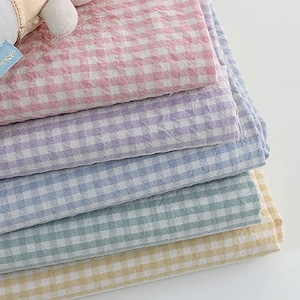 5mm Gingham | Cotton Gingham Fabric by the yard 5 colors made in Korea Yarn Dyed Wide Cotton Check Fabric Home Textiles Fabric 160cm 63"wide