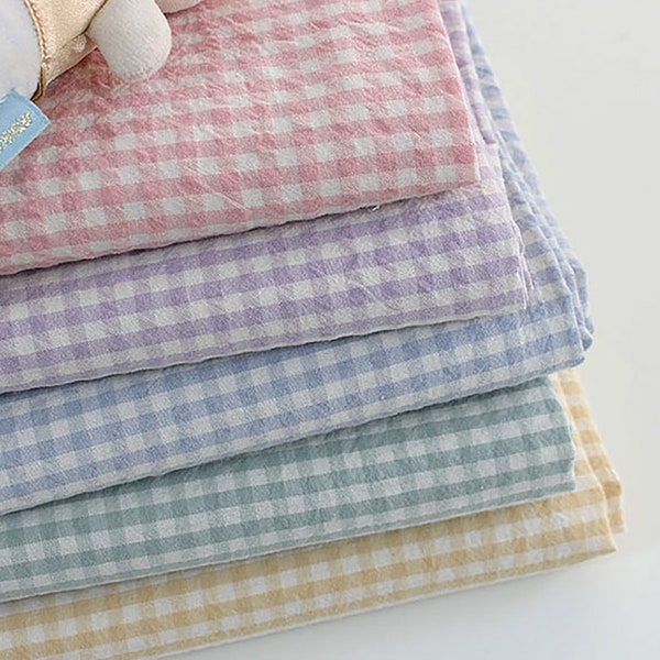 Tessuto a quadretti da 5 mm / cotone a quadretti tagliato su misura 5 colori realizzato in Corea Tessuto a quadri in cotone tinto in filo largo Tessuto per la casa 160 cm 63" di larghezza