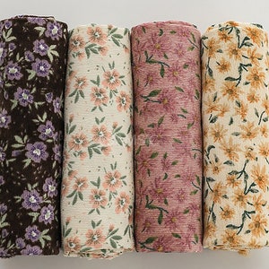 Gerbera | 21Wale Floral Cord Stoff Massenware 4 Farben Polyester Cord Weiche Vintage Blumenpolsterung made in Korea 145 cm 57 &quot;breit