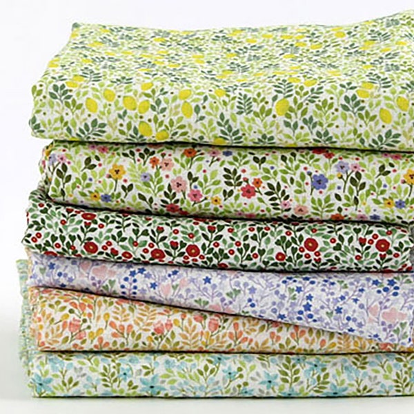 Fiori / Tessuto floreale in doppia garza di cotone tagliato a misura 5 disegni Stampato Baby Muslin Swaddle Garza di cotone Made in Korea 150cm 59" di larghezza