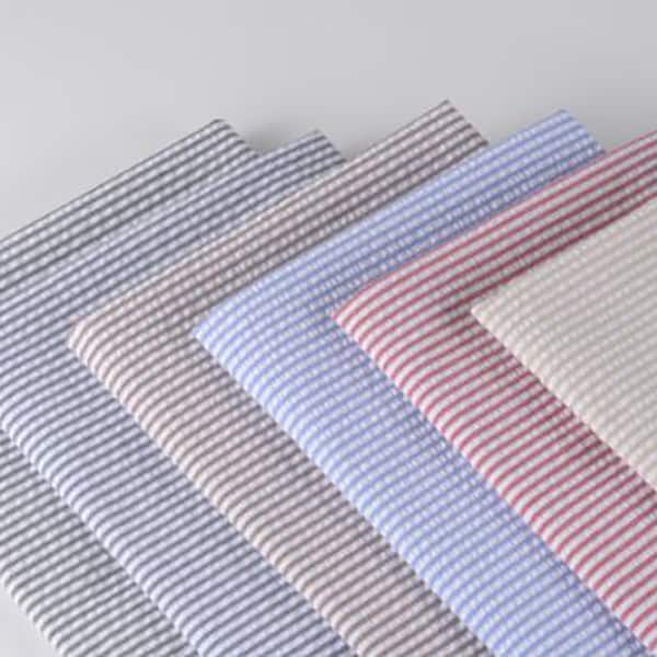 Bande de 3 mm | Seersucker par mètre 6 couleurs fabriqué en Corée Tissu teint en fil rayé multicolore, literie d'été douce, 110 cm de large