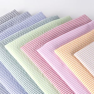 2mm Stripe | Seersucker by the yard 9 colors made in Korea Multi-color Striped Yarn Dyed Fabric Soft Summer Bedding Apparel 110cm 44" wide