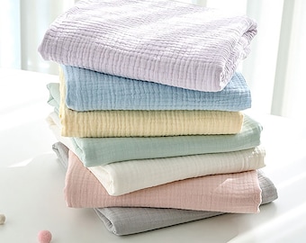 Fiesta | Organic Cotton Gauze by the yard 7 colors Triple Layers Gauze Baby Swaddle Blanket Soft Muslin Blanket Made in Korea 150cm 59"wide