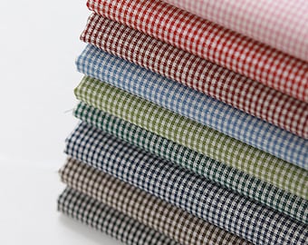 2mm Gingham Check | Cotton by the yard 7 colors made in Korea Yarn Dyed Cotton Premium Soft Dress Pajama Apron Tablecloths 110cm 44&quot; wide