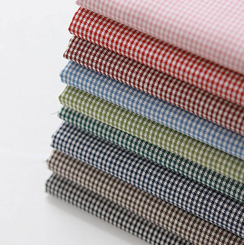 Carreaux vichy 2 mm Coton par cour 7 couleurs fabriquées en Corée Fils teints Coton Premium Robe douce Pyjama Tablier Nappes 110cm 44 de large image 1