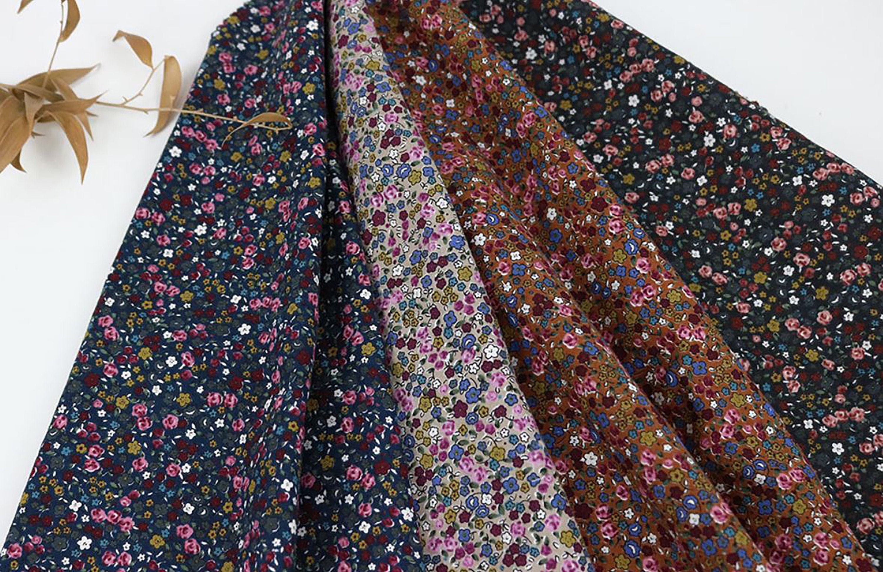 Winter Flower 20s Brushed Cotton Rayon Fabric by the yard 4 colors made in Korea 147cm