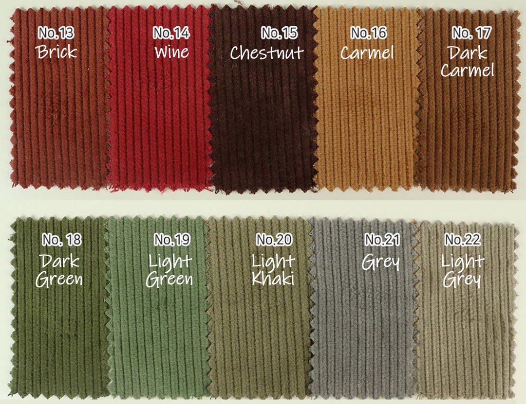 27 Colors 8wale Corduroy Fabric by the Yard Cotton Corduroy Vintage ...