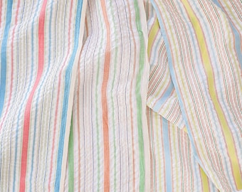 Vivid Stripe | Seersucker by the yard 3 colors made in Korea Multi-color Striped Yarn Dyed Fabric Summer Bedding, Apparel 110cm 44" wide